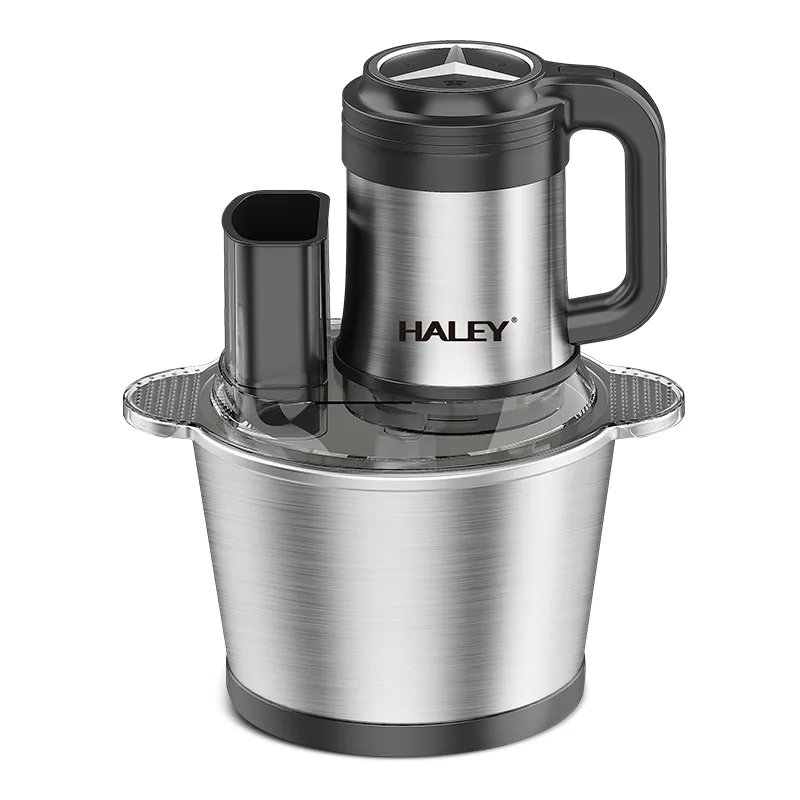 Tocator Electric Multifunctional HALEY, Garantie 3 Ani, 1200W, Vas Inox 3.5L, 4 Lame Inox, 2 Viteze, Tocare Rapida