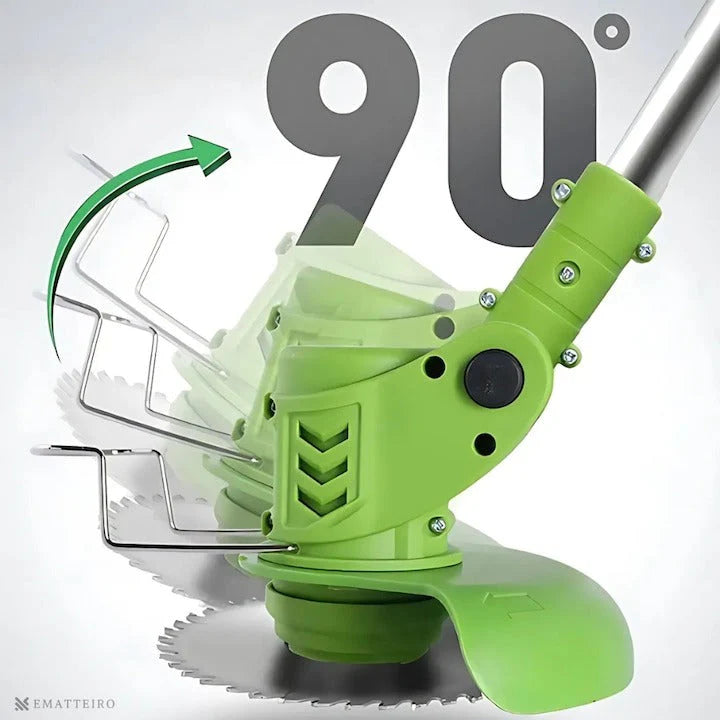 Motocoasă electrică fără fir 48V, cu acumulatori Li-Ion, trimmer iarbă cu accesorii și lame