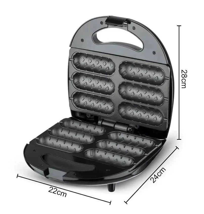 Aparat rulouri și hot dog RAF R803, 850W, plăci antiaderente, indicator LED, compact, garanție 3 ani