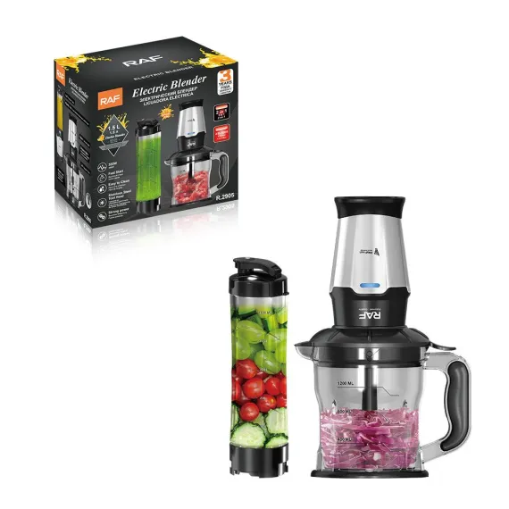 Blender Electric 2 în 1 RAF R.2905, 350W, Blender și Storcător Fructe, Recipient 1.5L, Lame din Inox, Pahar To-Go Inclus