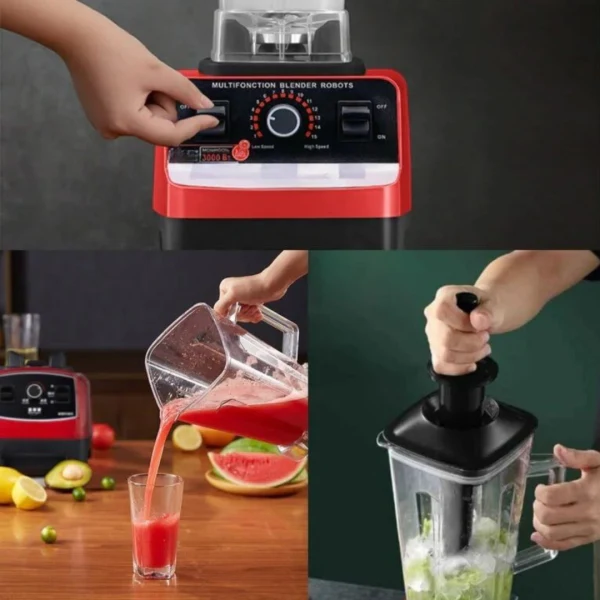 Blender multifuncțional 2L, 15 viteze + Pulse, lame inox, zdrobire gheață, motor cupru