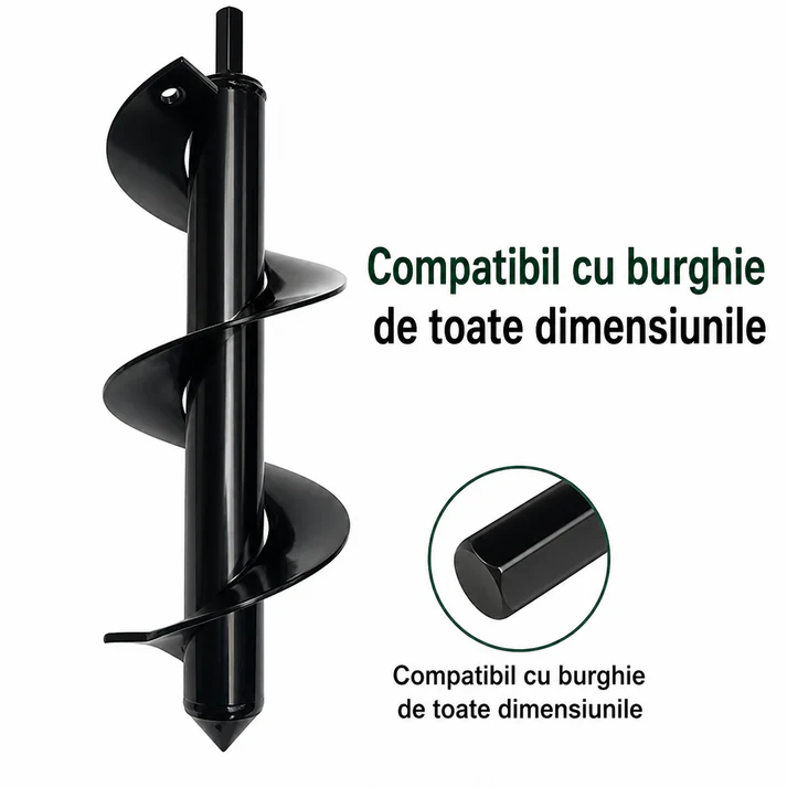 Burghiu gradina pentru plantare, otel carbon, compatibil masina de gaurit, pentru bulbi si rasaduri