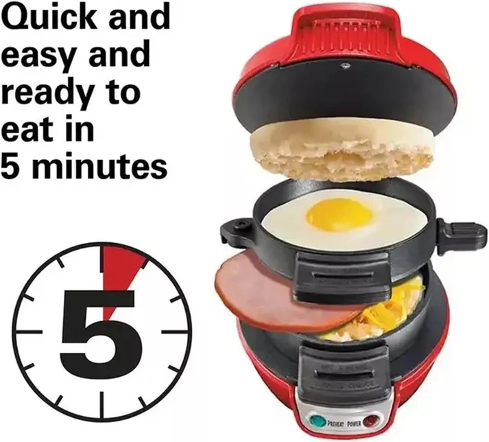 Aparat burgeri si sandwich RAF R666, 600W, 2 in 1, placi antiaderente detasabile, compact, rosu/negru, garantie 3 ani