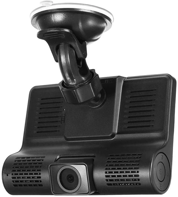CAMERA AUTO TRIPLĂ 3-CHANNEL – FAȚĂ, INTERIOR ȘI SPATE, FULL HD 1080P, UNGHI 140°, DETECȚIE MIȘCARE, MOD PARCARE, ECRAN 2"