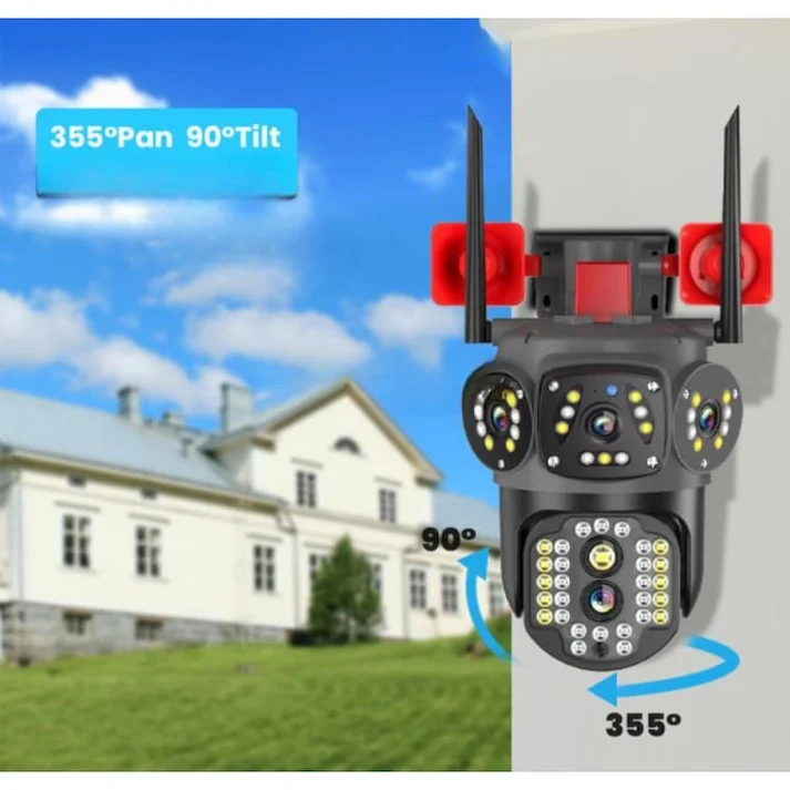 Cameră de Supraveghere 4G 4K, Zoom Digital 10X, IP66, Vedere Nocturnă, Card MicroSD 32GB Inclus, Acces de la Distanță prin Aplicație