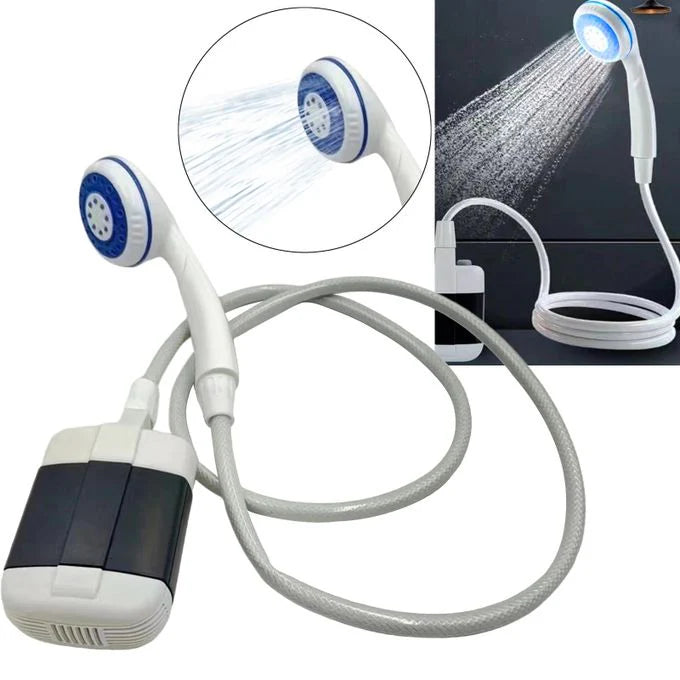 Dus portabil camping cu baterie reincarcabila USB, pompa apa cu robinet, pentru exterior si interior