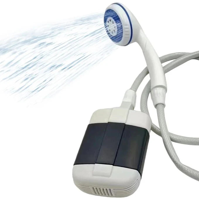Dus portabil camping cu baterie reincarcabila USB, pompa apa cu robinet, pentru exterior si interior