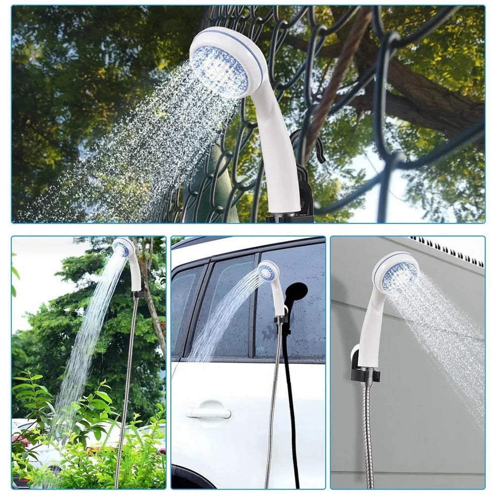 Dus portabil camping cu baterie reincarcabila USB, pompa apa cu robinet, pentru exterior si interior
