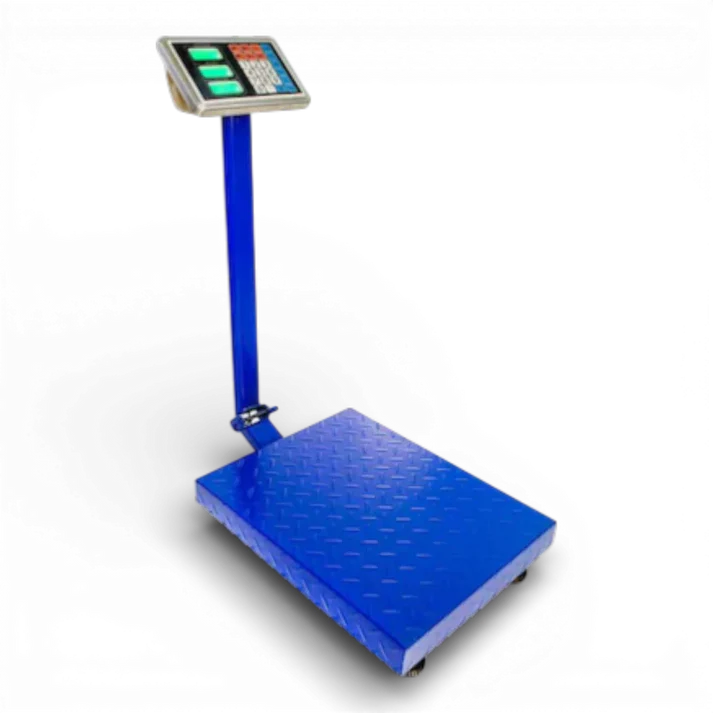 Cântar electronic 350 kg cu platformă metalică 40x50 cm, afișaj LCD iluminat, funcție TARE, acumulator reîncărcabil, braț rabatabil