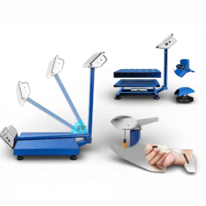 Cântar electronic 350 kg cu platformă metalică 40x50 cm, afișaj LCD iluminat, funcție TARE, acumulator reîncărcabil, braț rabatabil