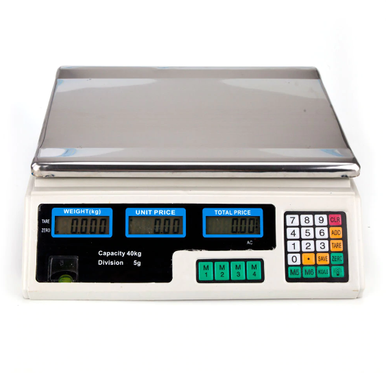 Cantar electronic digital 40 kg cu acumulator, afisaj dublu, functie tara si memorare preturi