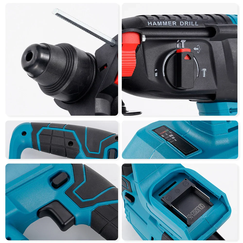 Ciocan rotopercutor fără fir, 2 acumulatori 48V, brushless, SDS Plus, 4 moduri, 2580 rpm