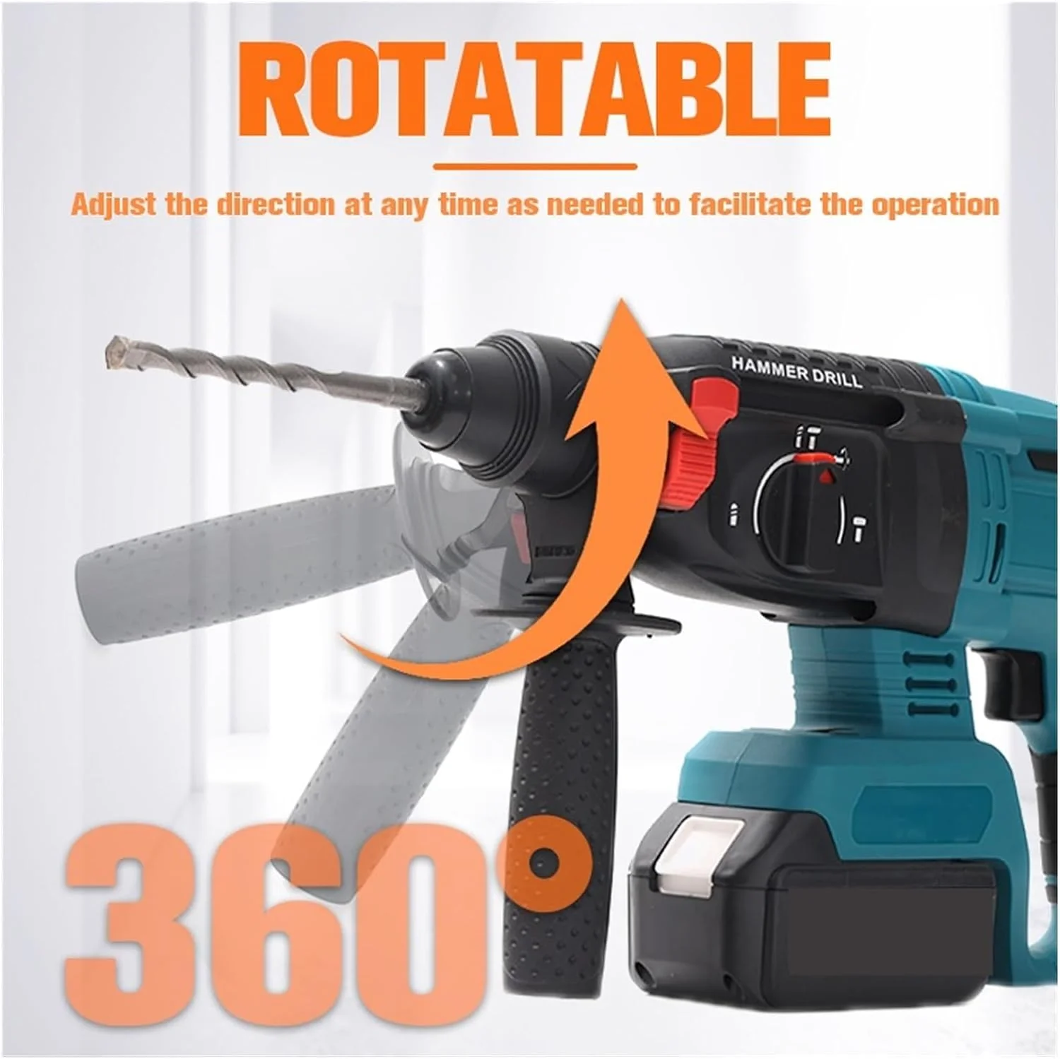 Ciocan rotopercutor fără fir, 2 acumulatori 48V, brushless, SDS Plus, 4 moduri, 2580 rpm