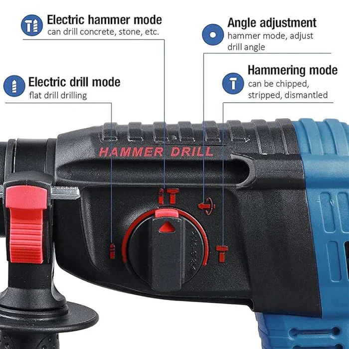 Ciocan rotopercutor fără fir, 2 acumulatori 48V, brushless, SDS Plus, 4 moduri, 2580 rpm