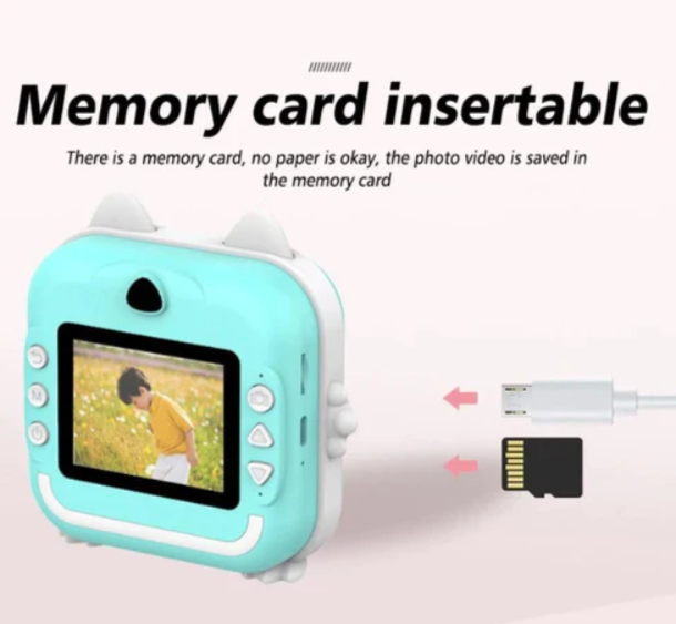 Aparat foto digital instant pentru copii 4 in 1, imprimare termica fara cerneala, 24MP, autofocus, ecran 2.4 inch, video Full HD 1080P