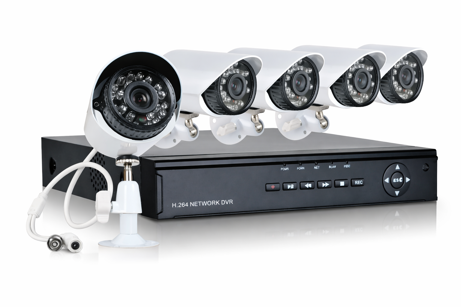 Sistem supraveghere FULL HD cu DVR si 4 camere, interior/exterior, detectie miscare, vizualizare la distanta