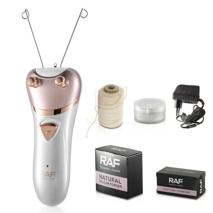 Epilator facial electric cu fir de ata RAF R4029, reincarcabil, 5W, acumulator 1200mAh, alb/roz, garantie 3 ani
