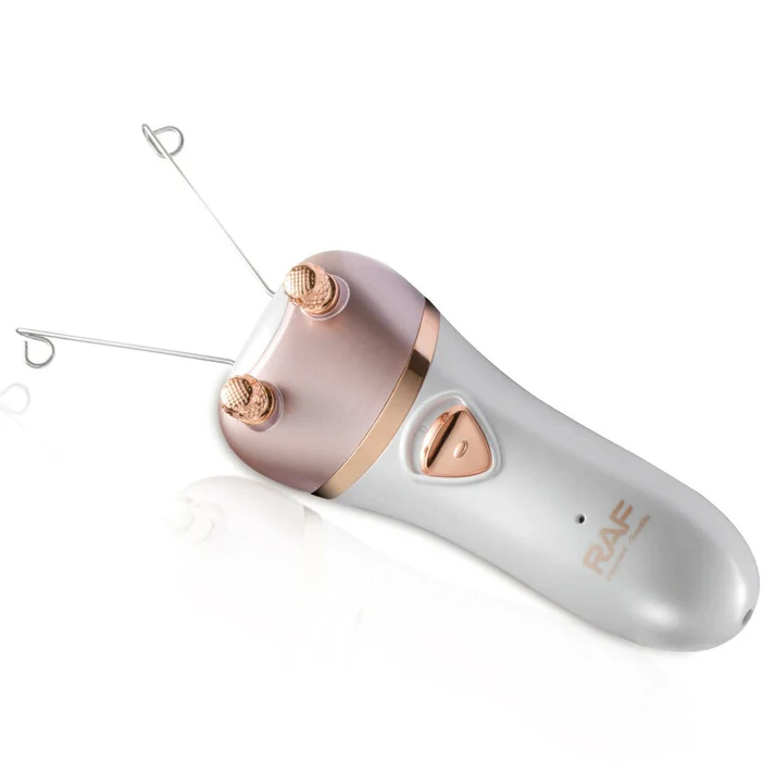 Epilator facial electric cu fir de ata RAF R4029, reincarcabil, 5W, acumulator 1200mAh, alb/roz, garantie 3 ani