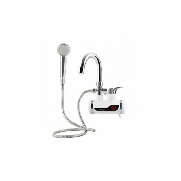Robinet electric apă caldă instant, 3000W, cu duș și furtun, afișaj LCD, montaj perete, IPX4