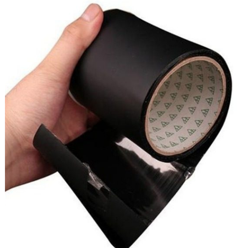 Set 2 benzi adezive impermeabile pentru reparații, 1 m x 10 cm, culoare negru
