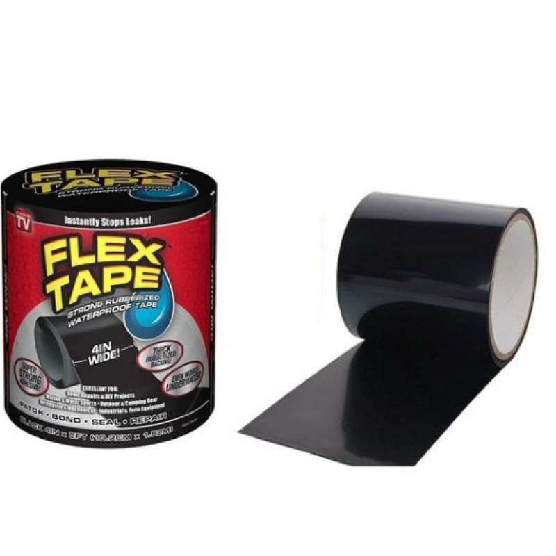 Set 2 benzi adezive impermeabile pentru reparații, 1 m x 10 cm, culoare negru