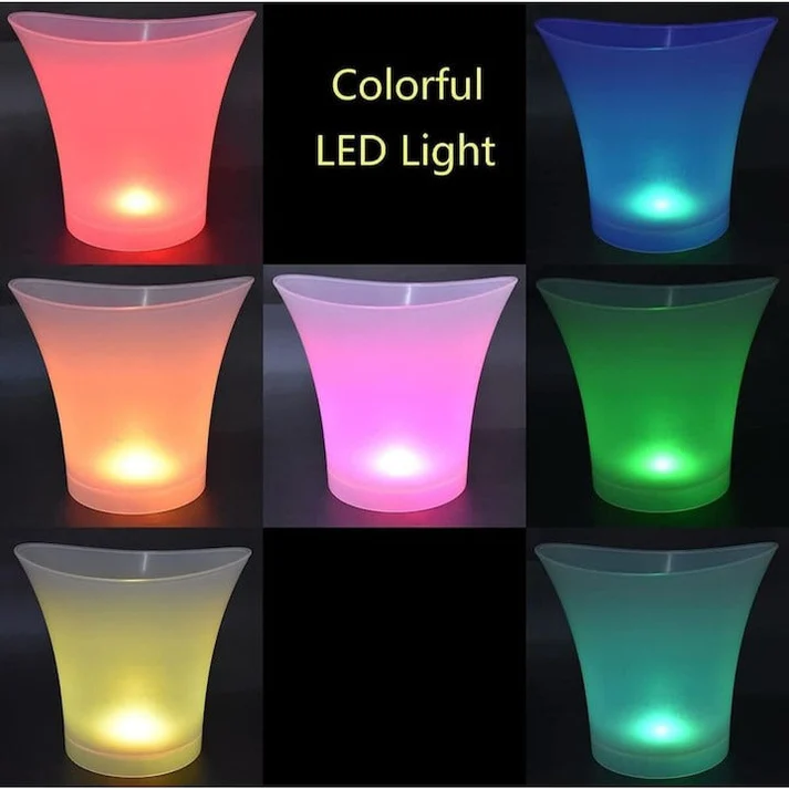 Frapieră gheață 7 litri cu iluminare LED și boxă wireless integrată, plastic translucid