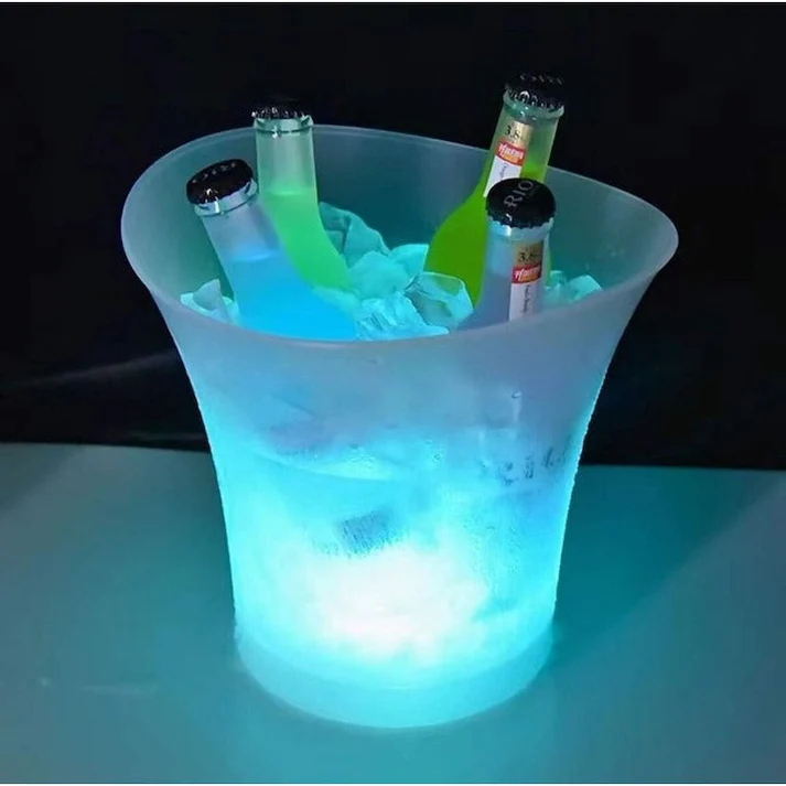 Frapieră gheață 5L cu iluminare LED și boxă wireless integrată, plastic translucid