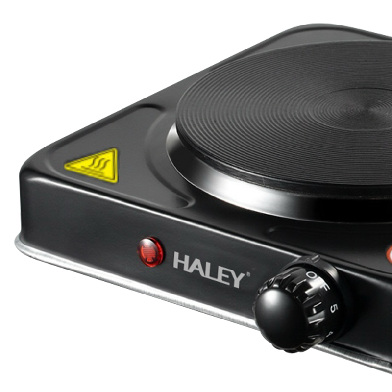 Plita Electrica HALEY HY-1896, Garantie 3 Ani, 1000W, 1 Zona de Gatit, Protectie la Supraincalzire, Design Compact Inox