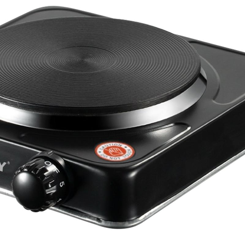 Plita Electrica HALEY HY-1896, Garantie 3 Ani, 1000W, 1 Zona de Gatit, Protectie la Supraincalzire, Design Compact Inox