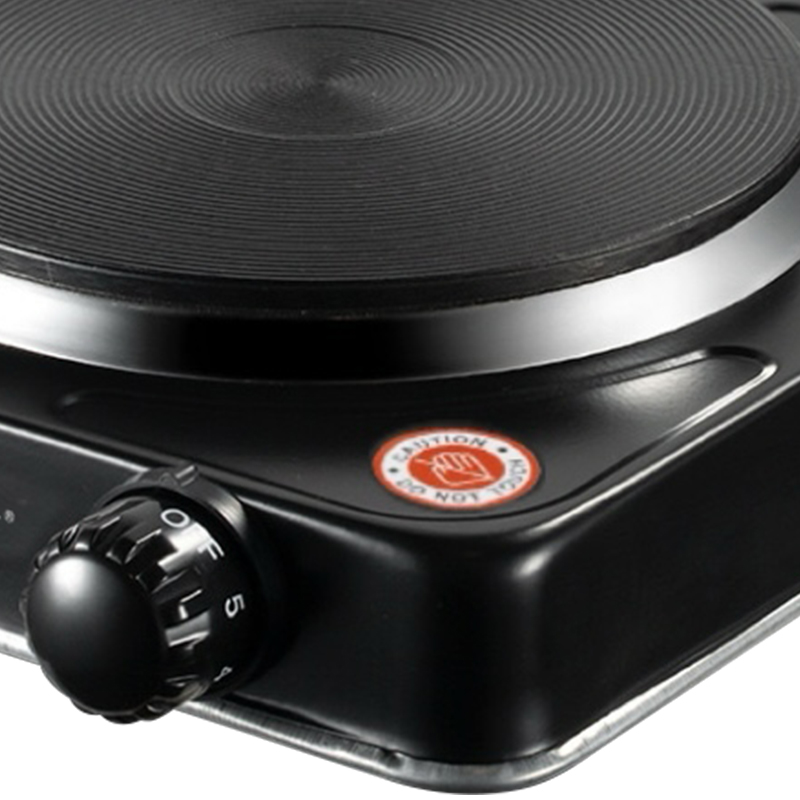 Plita Electrica HALEY HY-1896, Garantie 3 Ani, 1000W, 1 Zona de Gatit, Protectie la Supraincalzire, Design Compact Inox