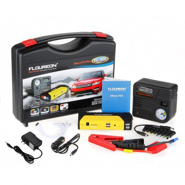 Robot Pornire Auto Portabil 60800mAh, Booster Baterie 12V, Power Bank, Compresor Auto, Lanternă LED, Încărcare USB – Kit Multifuncțional de Urgență