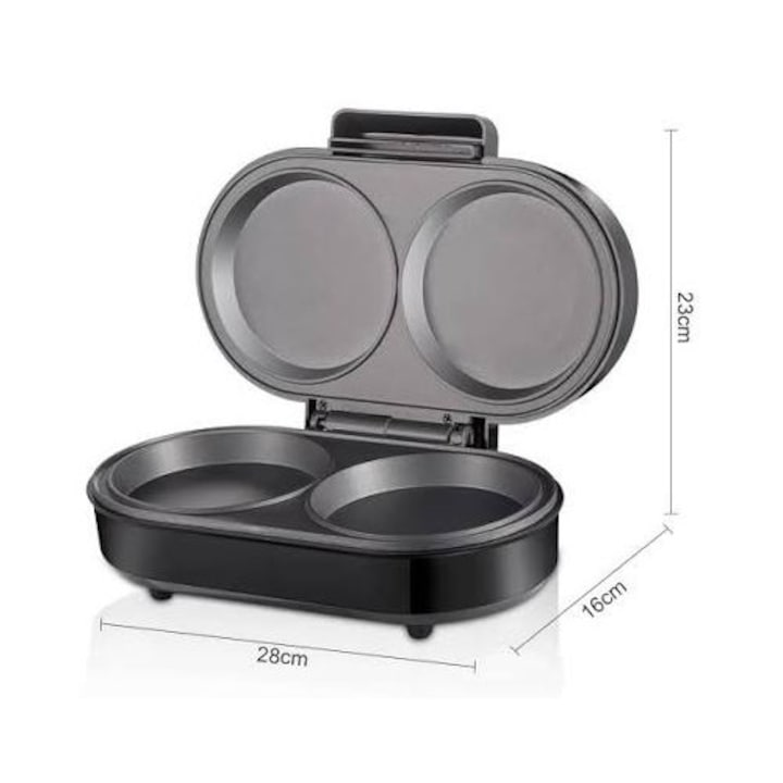 Aparat pentru burgeri si omlete RAF R245, 850W, 2 compartimente, antiaderent, compact, garantie 3 ani