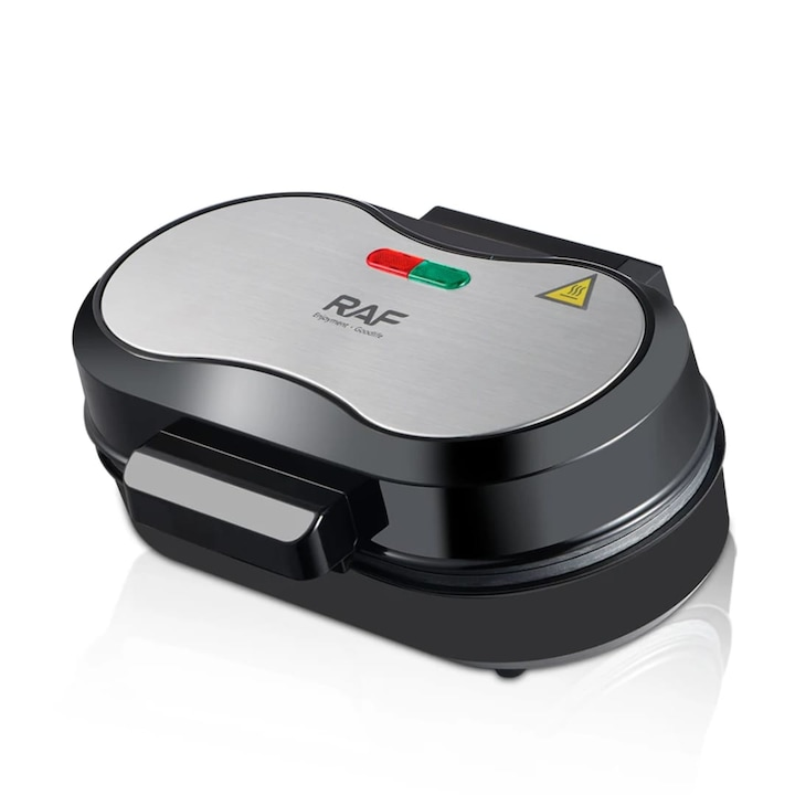 Aparat pentru burgeri si omlete RAF R245, 850W, 2 compartimente, antiaderent, compact, garantie 3 ani