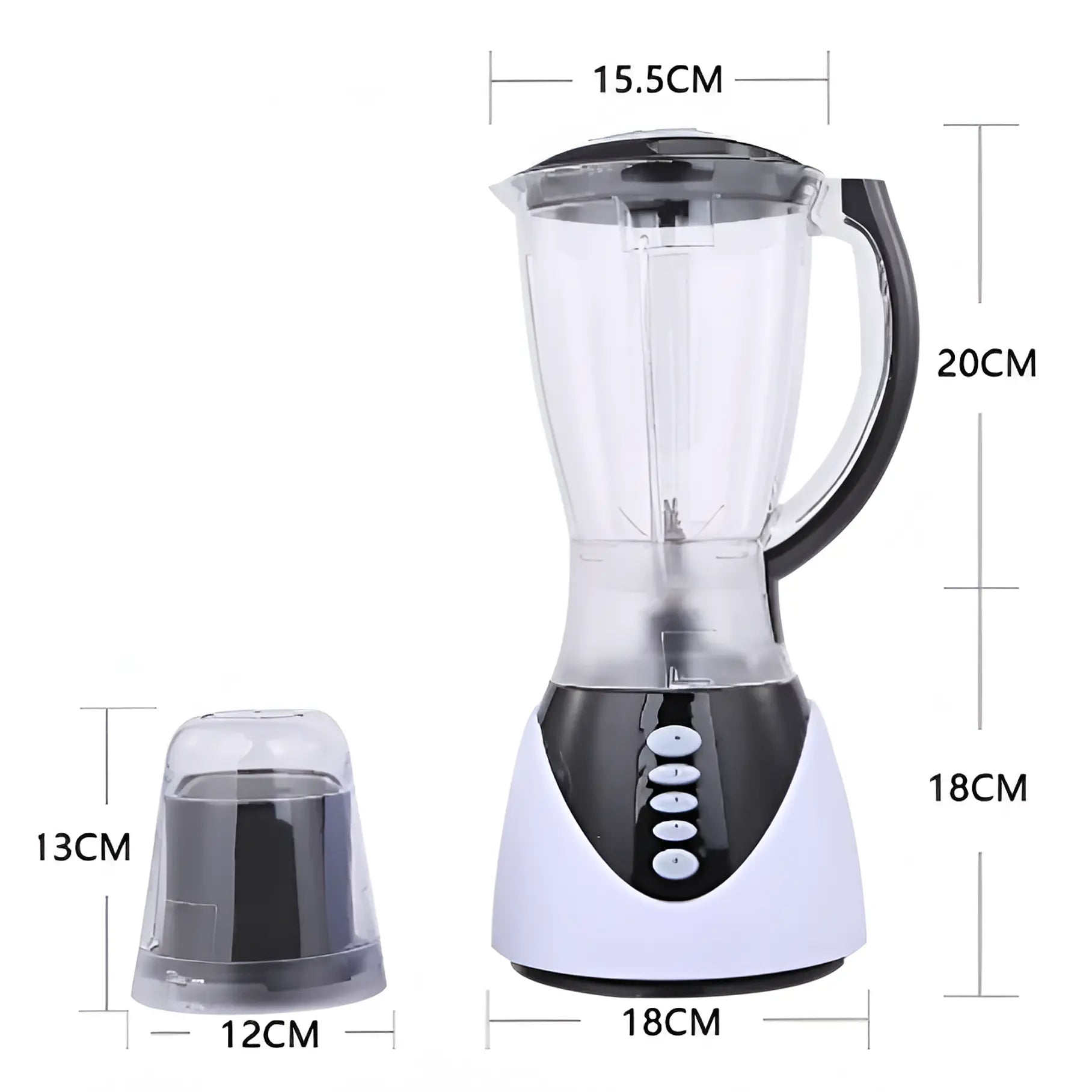Blender HOFFMANS HM-188, 450W, Vas 1.5L, 3 Trepte de Viteză, Lame din Inox, Funcție Pulse, Ideal pentru Smoothie și Sucuri