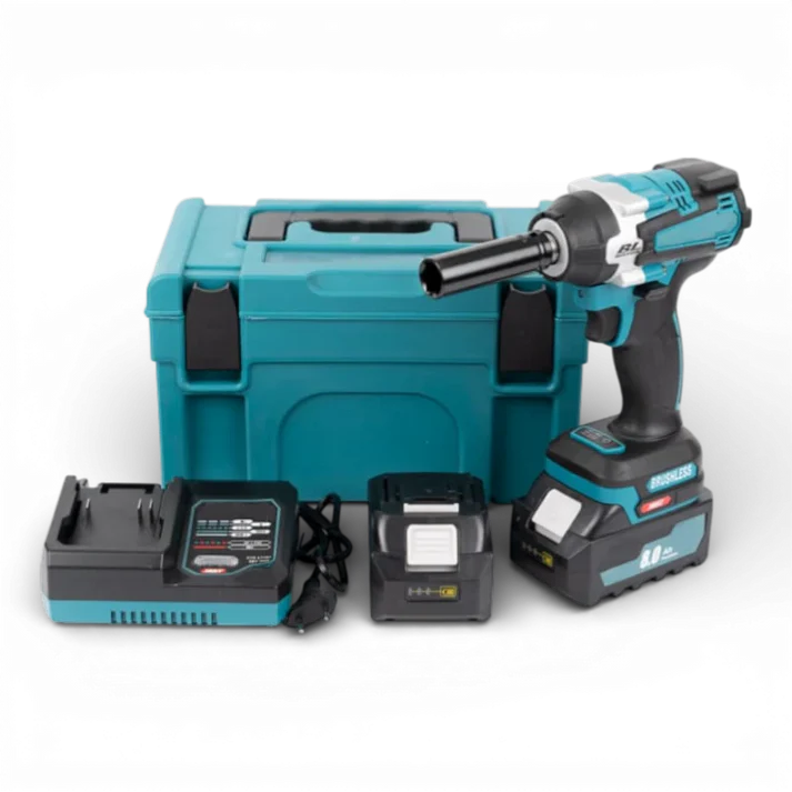 Mașină de înșurubat cu impact 48V, 2 acumulatori 8Ah, motor brushless, cuplu max. până la 850 Nm, mandrină 1/4" hex