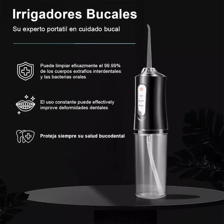 Irigator Oral Electric Portabil 220 ml, 3 Moduri, 4 Capete, 3000 Puls/min, Reîncărcabil USB