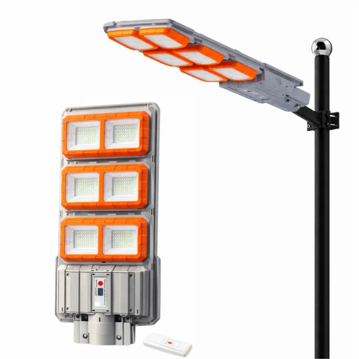 Lampă Solară Stradală LED 3000W, Panou Solar Inclus, Telecomandă, Senzor de Mișcare, IP66, Iluminare Puternică pentru Curte, Grădină și Exterior