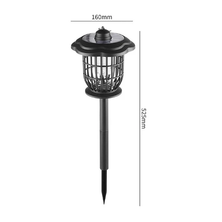Lampa solara LED 2 in 1 pentru exterior, iluminare si lumina UV anti insecte, 52 cm, IP44, gradina