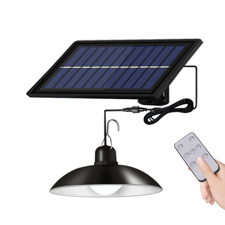 Lampă Solară Suspendată Tip Candelabru cu Panou Solar Separat | Telecomandă | IP65 | Acumulator 2200 mAh | Cablu 3 m