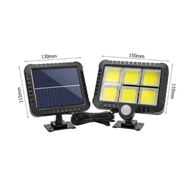 Lampă Solară LED cu Panou Solar și Senzor de Mișcare, 6 COB, Telecomandă și Suport Inclus