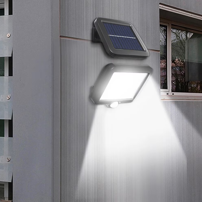 Lampă Solară LED cu Panou Solar și Senzor de Mișcare, 6 COB, Telecomandă și Suport Inclus