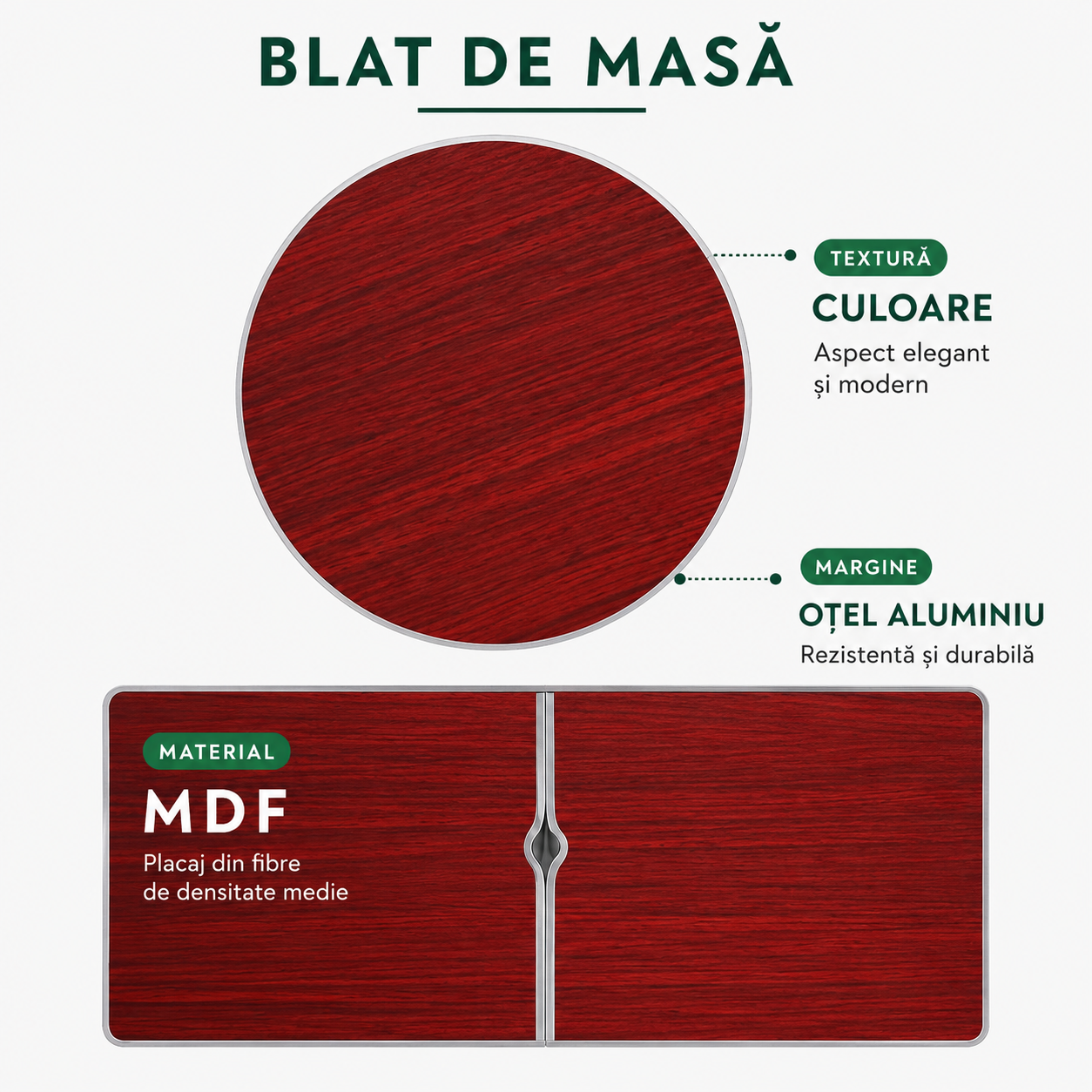 Masă Pliabilă Tip Geantă cu 4 Scaune | 120 x 60 cm | Înălțime Reglabilă 55–70 cm | Camping, Picnic, Grădină și Terasă
