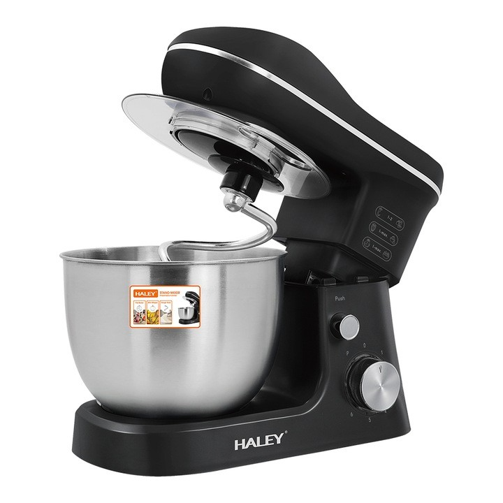 Mixer de Inalta Performanta HALEY, Garantie 3 Ani, 1200W, Bol Inox 7L, 6 Trepte Viteza, Functie Pulse, Negru/Inox