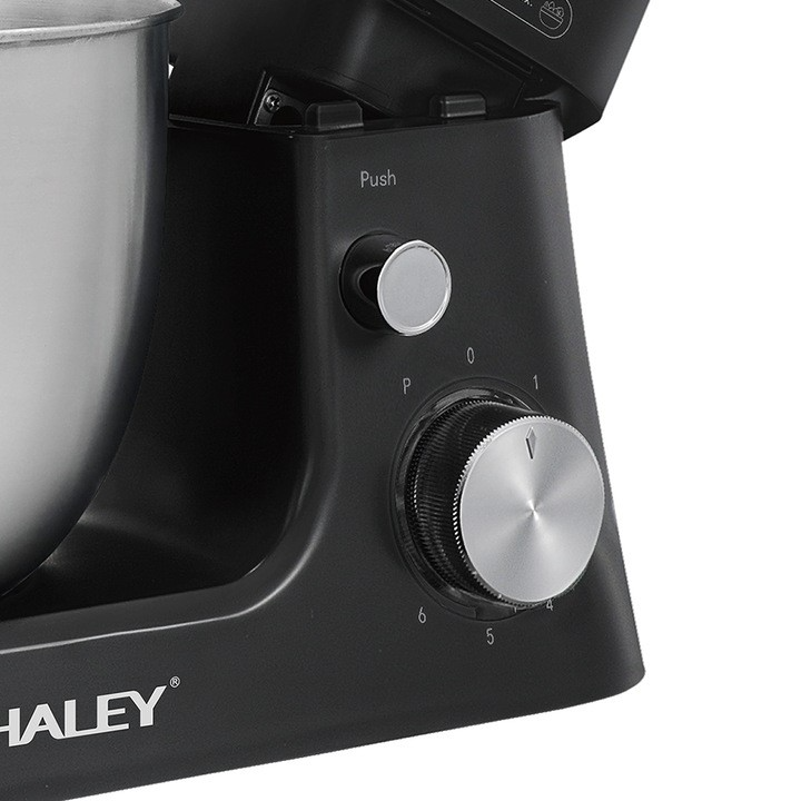 Mixer de Inalta Performanta HALEY, Garantie 3 Ani, 1200W, Bol Inox 7L, 6 Trepte Viteza, Functie Pulse, Negru/Inox