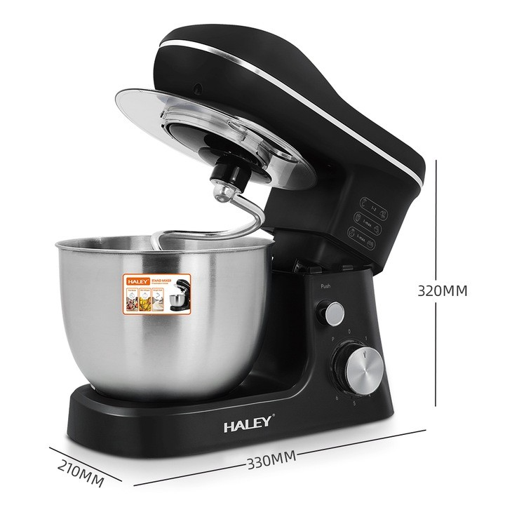 Mixer de Inalta Performanta HALEY, Garantie 3 Ani, 1200W, Bol Inox 7L, 6 Trepte Viteza, Functie Pulse, Negru/Inox