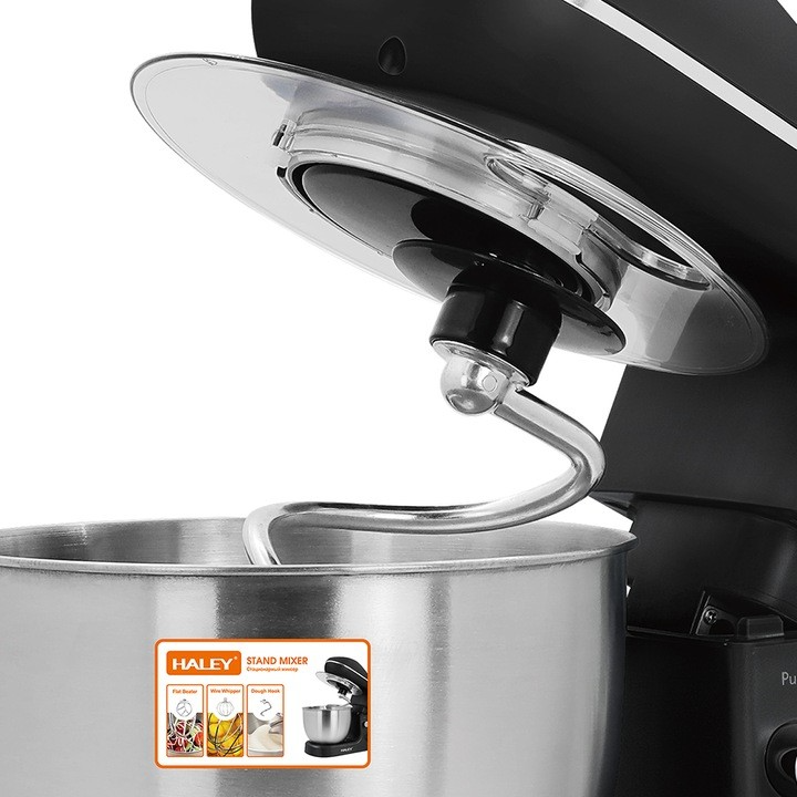 Mixer de Inalta Performanta HALEY, Garantie 3 Ani, 1200W, Bol Inox 7L, 6 Trepte Viteza, Functie Pulse, Negru/Inox