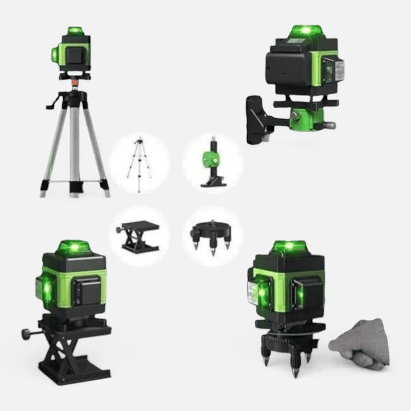 Nivela laser 4D cu 16 linii, autonivelare, lumină verde, telecomandă, trepied inclus
