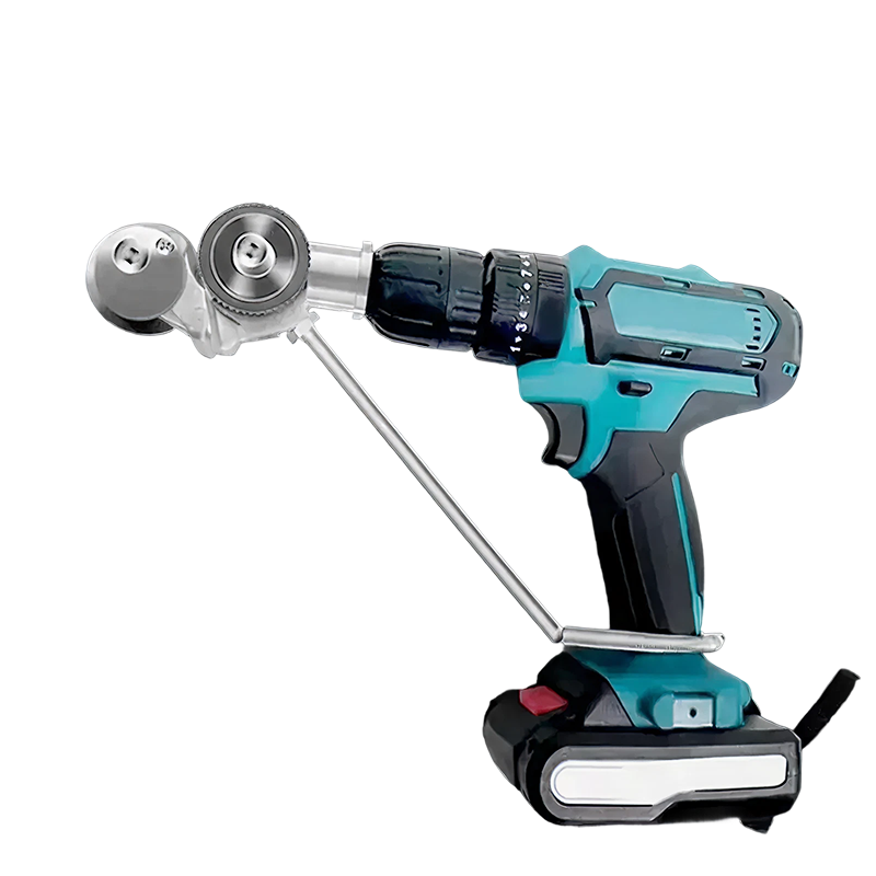 Adaptor pentru Tăiere Tablă cu Role, Compatibil Bormașină 6-13 mm, Cap Rotativ 360°, Tăiere Dreaptă și Curbă, Accesorii Incluse
