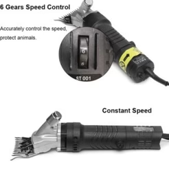 Mașină Profesională de Tuns Oi 850W, 6 Trepte de Viteză, 2400 RPM, Cablu 5 Metri, Lame din Oțel, Set Complet pentru Tunsul Animalelor