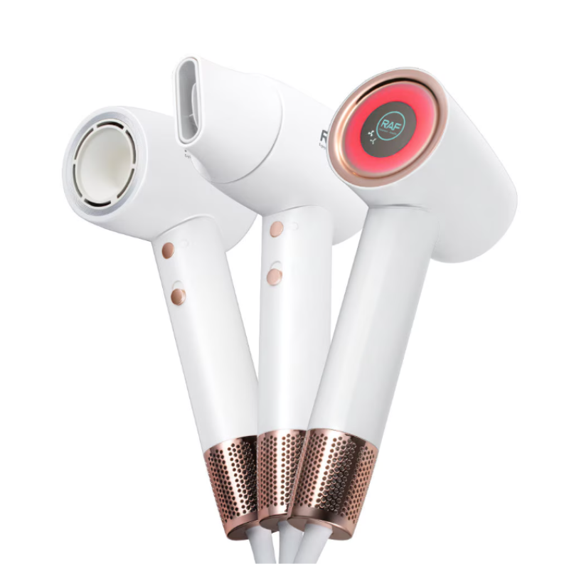 Uscator de par RAF R423, 1600W, 3 trepte temperatura, 2 viteze, display LED, alb/auriu, garantie 3 ani